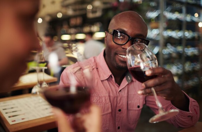 Clients attending a wine-tasting event