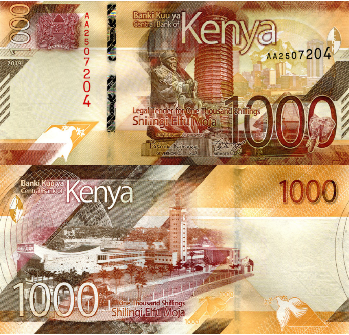 1000 Kenya shillings note 